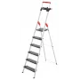 Escada doméstica de alumínio Hailo L100 TopLine 8050-607, 6 degraus, com tabuleiro multifunções