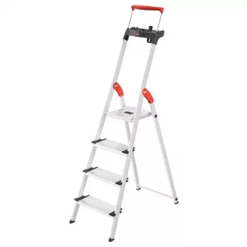 Escada doméstica de alumínio HAILO L85 ComfortLine de 4 degraus