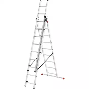 Escada combinada HAILO ProfiStep Combi de alumínio 3x9 degraus