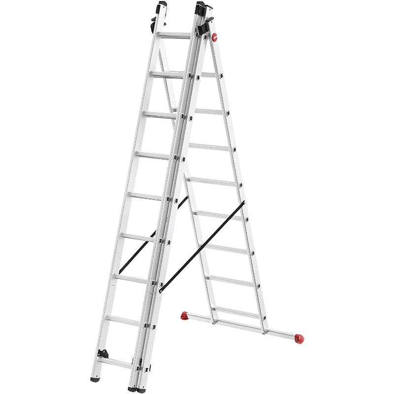 Escada combinada HAILO ProfiStep Combi de alumínio 3x9 degraus