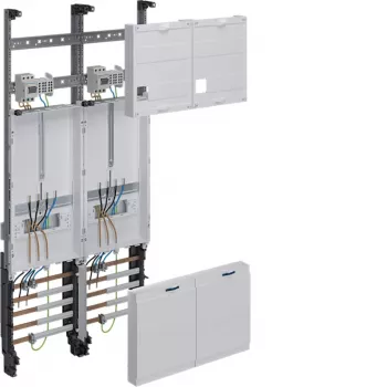 Quadro de contadores completo Hager ZK32P3KT, trifásico, 2 lugares de contador, 1050x500mm, com interruptor principal