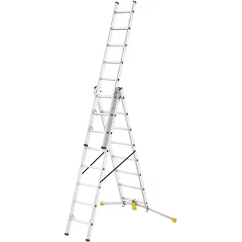 Escada combinada HAILO HobbyLOT de alumínio 2x8 + 1x9 degraus