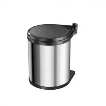 Balde de pedal HAILO Compact-Box M 15L em aço inoxidável com tampa de fecho suave