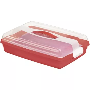 Caixa de transporte para bolo CURVER retangular 45x29,5x11,1 cm vermelha