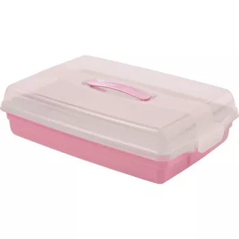 Caixa de transporte para bolo CURVER retangular 45x29,5x11,1 cm rosa