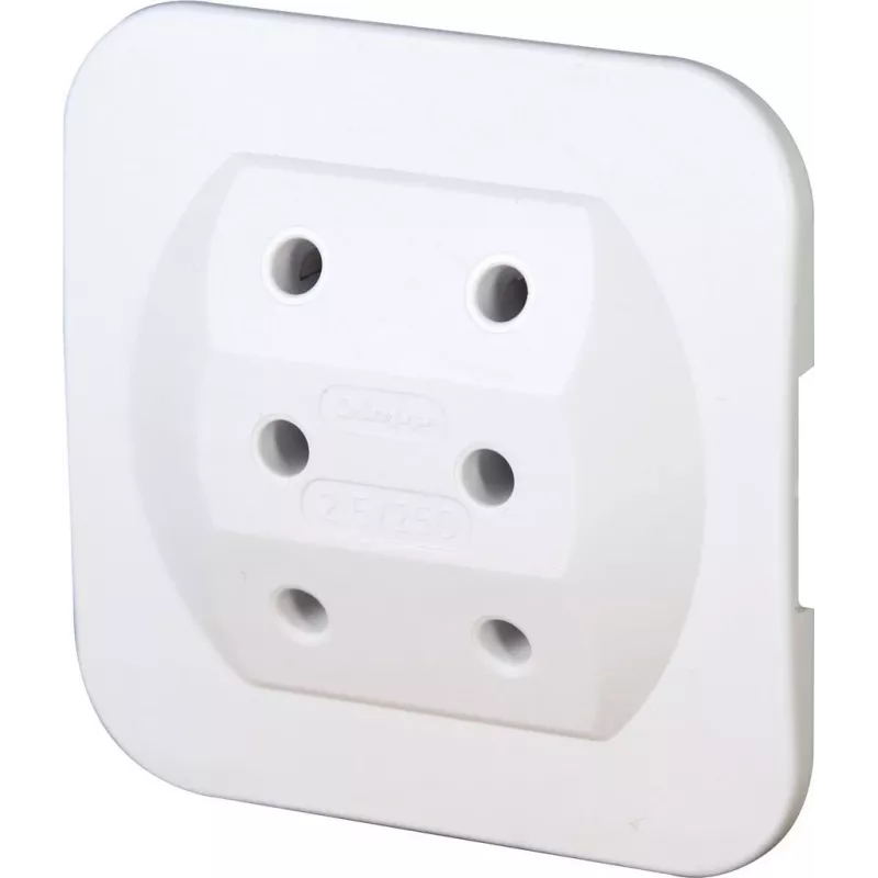 Ficha europeia Kopp 174902005 Type-C, branca, 2,5 A, 250 V, terminais de parafuso, automontagem