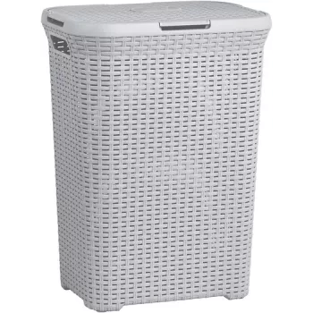 Cesto de roupa Curver Natural Style 60L cinzento-claro