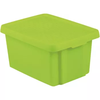 Caixa de arrumação CURVER Essentials 16L com tampa, verde, 30 x 39 x 21 cm