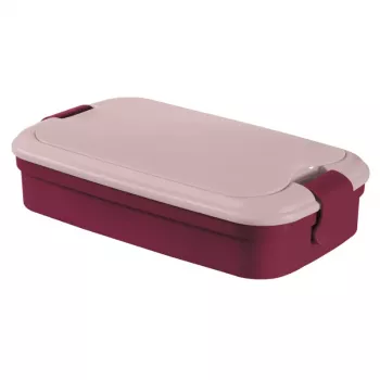 Marmita retangular CURVER Lunch&Go com talheres 1,4L lilás