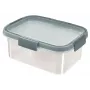 Caixa de armazenamento retangular CURVER Smart Eco Fresh 1,2L, transparente com tampa verde, 100% plástico reciclado