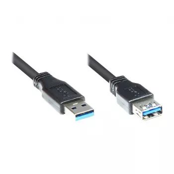 Cabo de extensão USB 3.0 Good Connections, ficha Type-A para conector fêmea Type-A, preto, 3 m 2711-S03