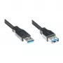 Cabo de extensão USB 3.0 Good Connections, ficha Type-A para conector fêmea Type-A, preto, 3 m 2711-S03