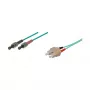 Cabo de patch de fibra ótica SC/ST Duplex OM3 Multimode, 50/125µm, LSZH, 2m, aqua