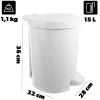 Balde de pedal CURVER Deco 15L branco com balde interior removível