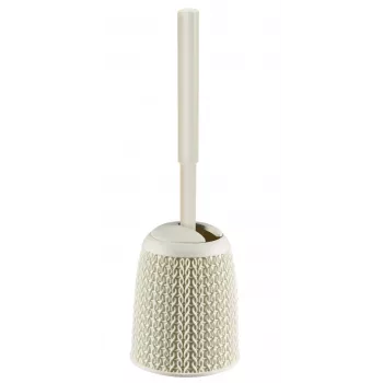 Escova de sanita CURVER Knit com suporte, branca, Ø14x43 cm