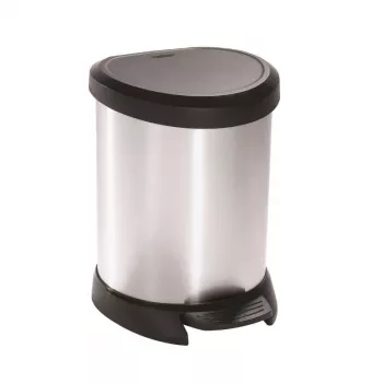 Balde de pedal CURVER Deco Bin 5L prateado