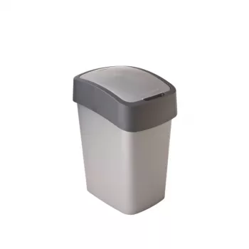 Balde de lixo CURVER Flip Bin 25L prateado/cinzento