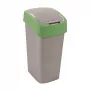 Balde de lixo CURVER Flip Bin 45L prateado/verde