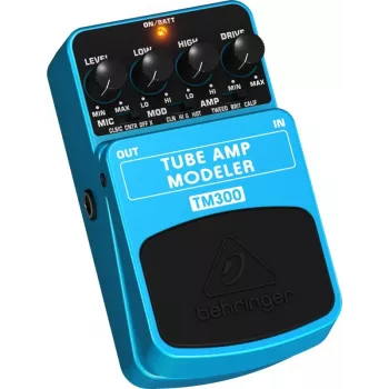 Pedal de efeitos modelador de amplificador de válvulas Behringer TM300 para guitarra elétrica, azul/preto