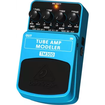 Pedal de efeitos modelador de amplificador de válvulas Behringer TM300 para guitarra elétrica, azul/preto