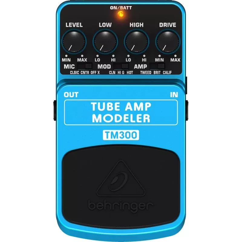 Pedal de efeitos modelador de amplificador de válvulas Behringer TM300 para guitarra elétrica, azul/preto