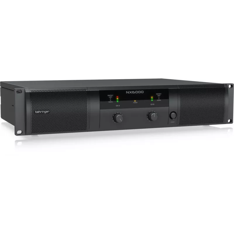 Amplificador de potência classe D Behringer NX6000 2 x 3000W a 4 Ohm com DSP, preto