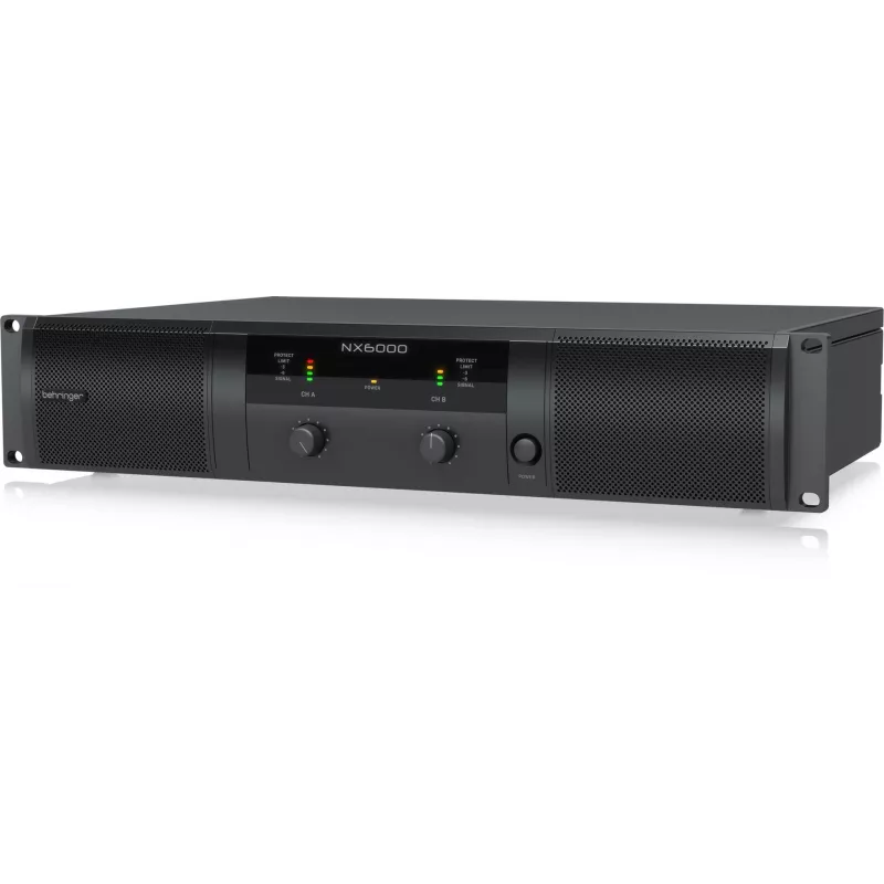 Amplificador de potência classe D Behringer NX6000 2 x 3000W a 4 Ohm com DSP, preto
