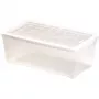 Caixa têxtil Curver 5,7L caixa de arrumação transparente com tampa, 34,3 x 19,5 x 12,5 cm