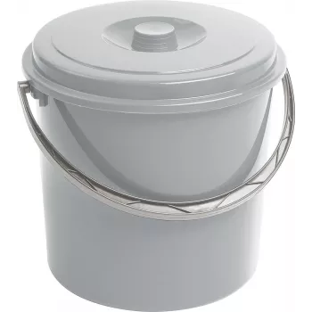 Balde CURVER com tampa 12L cinzento