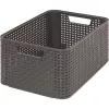 Caixa de arrumação CURVER Style M 38,6x28,7x17 cm cinzento-escuro efeito rattan 18L