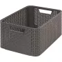 Caixa de arrumação CURVER Style M 38,6x28,7x17 cm cinzento-escuro efeito rattan 18L