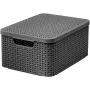 Caixa de arrumação Curver Style M com tampa, 21,5L, cinzento-escuro, 39,3x29,3x18,7cm