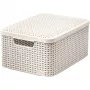 Caixa de arrumação CURVER Style M com tampa, 39,3 x 29,3 x 18,7 cm, creme, 21,6L, dobrável