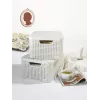 Caixa de arrumação CURVER Style M com tampa, 39,3 x 29,3 x 18,7 cm, creme, 21,6L, dobrável