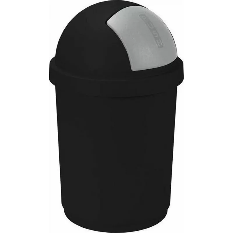 Balde de lixo CURVER Bullet 50L preto/prateado