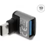 Adaptador USB 10 Gbps Delock ficha USB Type-C para conector fêmea USB Type-A, inclinado para cima, caixa em alumínio