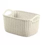 Cesto de arrumação retangular Curver Knit XS 3L branco 25x18x14 cm