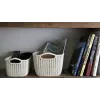 Cesto de arrumação retangular Curver Knit XS 3L branco 25x18x14 cm