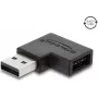 Adaptador USB 2.0 Delock ficha Type-A para conector fêmea Easy USB Type-A, inclinado para a esquerda, preto