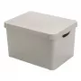 Caixa de arrumação Curver Deco Stockholm L com tampa 39,5x29,5x23,5 cm pontos preto/branco