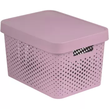 Caixa de arrumação Curver Infinity em material reciclado 17 L, 36 x 27 x 22 cm, rosa