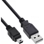 Cabo Mini USB 2.0 InLine, ficha USB-A para ficha Mini-B, preto, 5 m