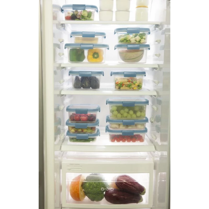 Recipiente retangular para alimentos CURVER Smart Eco Fresh 5L transparente com tampa verde