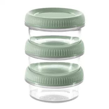 Conjunto de 3 recipientes redondos para molhos Curver Smart Eco To Go, 0,08 L cada, Soft Green