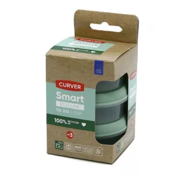 Conjunto de 3 recipientes redondos para molhos Curver Smart Eco To Go, 0,08 L cada, Soft Green