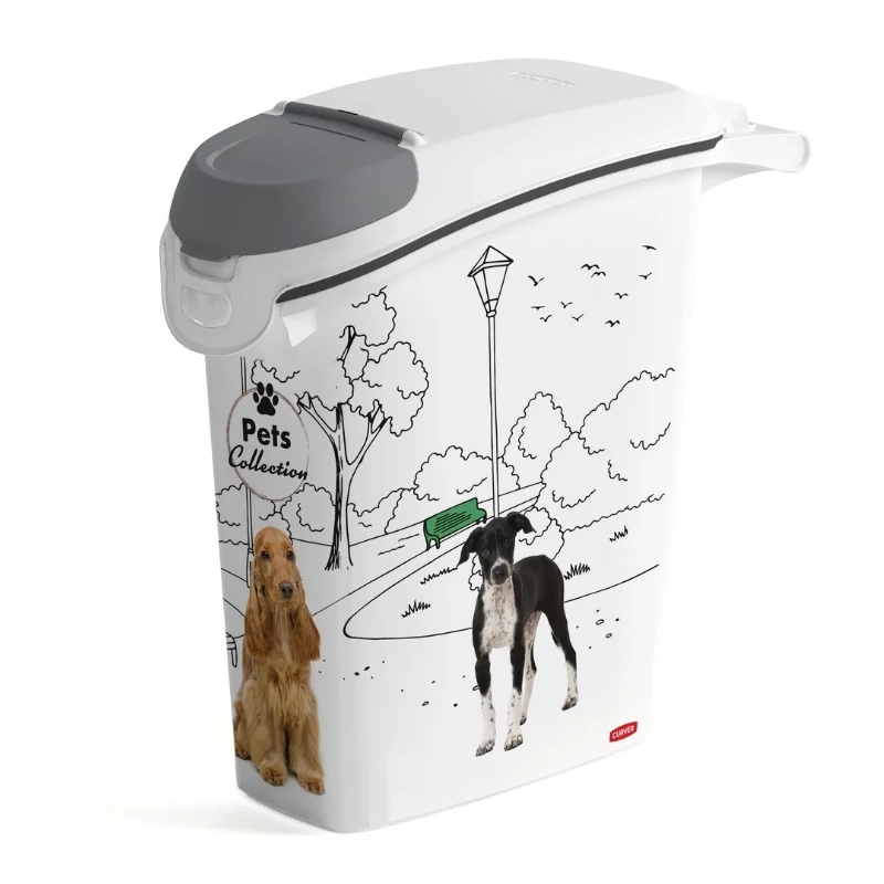 Recipiente de arrumação de comida para cão CURVER Pets Life 10kg 23L hermético plástico