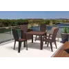 Mesa de jardim Keter Melody Quartet castanha mesa de refeição exterior retangular para 6 pessoas