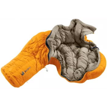 Saco-cama de penas DEUTER Astro Pro 600 -12°C/10°F Magma-Titanium com fecho esquerdo