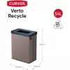 CURVER caixote do lixo retangular metalizado Verto Recycle 54L rosa pérola
