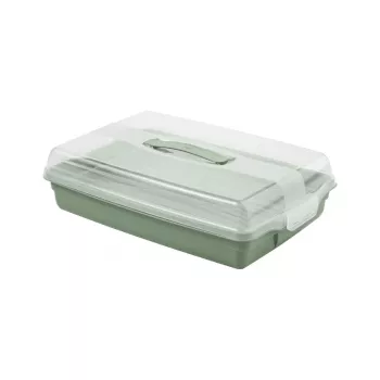 Curver caixa de transporte retangular para bolos 45x29,5x11,1 cm verde